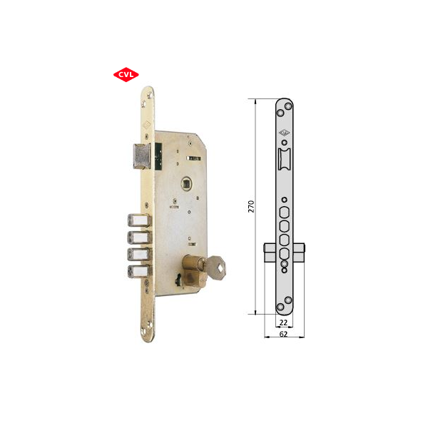 SERRURE ENCASTRE A 4 PISTON CVL