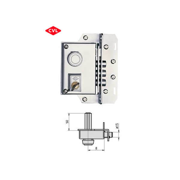 SERRURE EN APPLIQUE CHROME CNC CVL